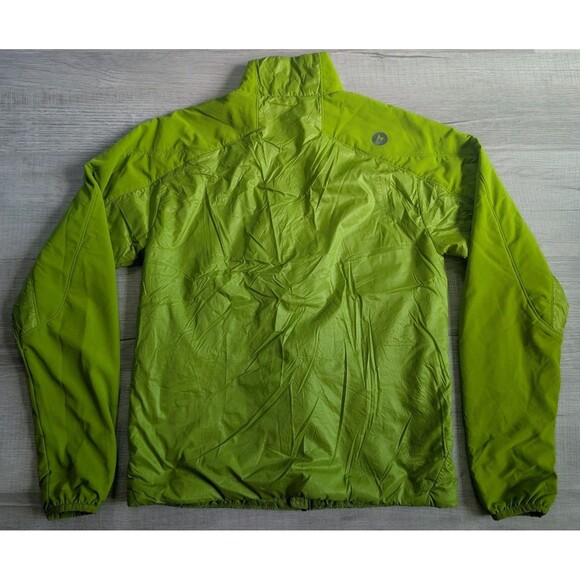 Marmot Insulated Nylon Jacket Size S Mens Full Zip Stand Collar Zip Pocket Green - Picture 8 of 11